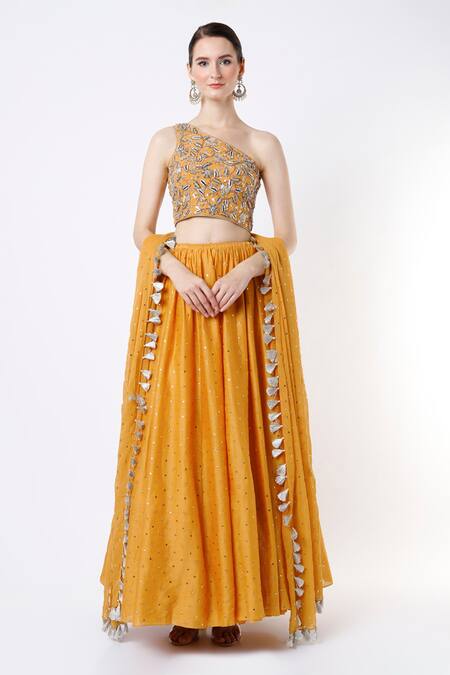 Payal Singhal Embroidered One Shoulder Lehenga Set 