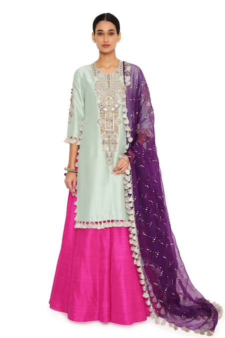 Payal Singhal Hamsa Work Kurta Lehenga Set 