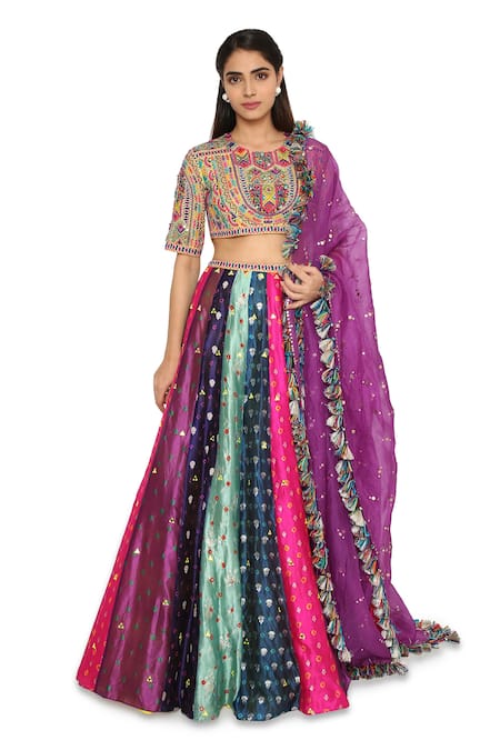 Payal Singhal Silk Bandhani Motif Lehenga Set 