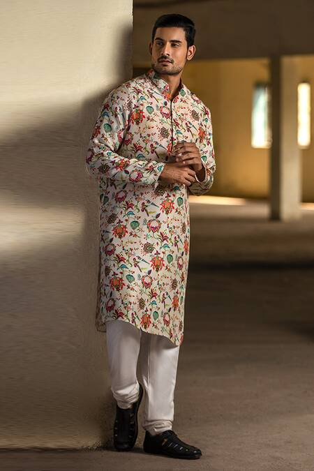 PS Men By Payal Singhal Multi Color , Cotton Chidiya Print Kurta Set Online at Aza Fashions PS Men By Payal Singhal_Multi Color , Cotton Chidiya Print Kurta Set _Online_at_Aza_Fashions