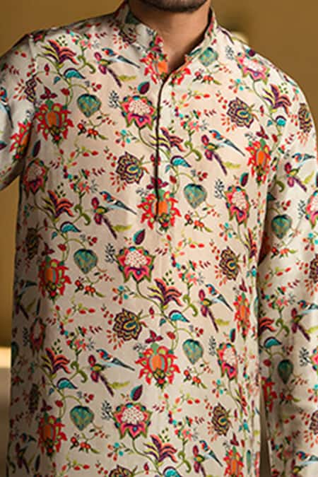 Buy PS Men By Payal Singhal Multi Color , Cotton Chidiya Print Kurta Set Online at Aza Fashions Buy_PS Men By Payal Singhal_Multi Color , Cotton Chidiya Print Kurta Set _Online_at_Aza_Fashions