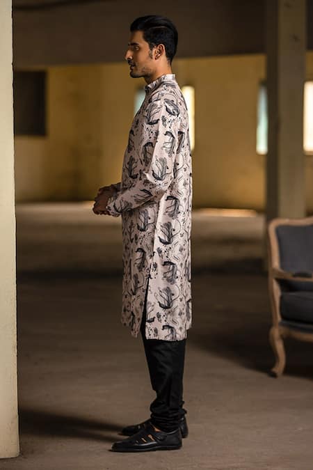 PS Men By Payal Singhal Peach , Cotton Jannat Print Kurta Set Online at Aza Fashions PS Men By Payal Singhal_Peach , Cotton Jannat Print Kurta Set _Online_at_Aza_Fashions