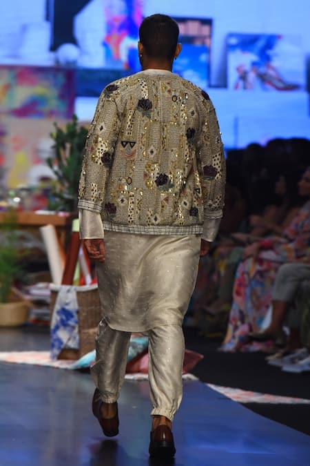 PS Men By Payal Singhal Raj Embroidered Jacket & Kurta Set 