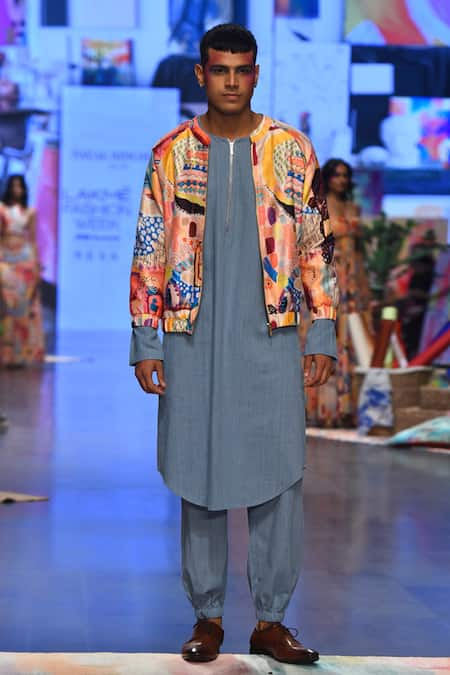 PS Men by Payal Singhal Lupin Printed Jacket & Kurta Set 