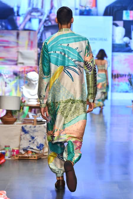 PS Men By Payal Singhal Wanderlust Printed Kurta Set 