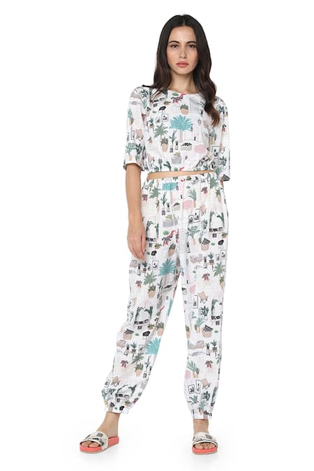 PS Pret by Payal Singhal Printed Crop Top & Joggers Set 