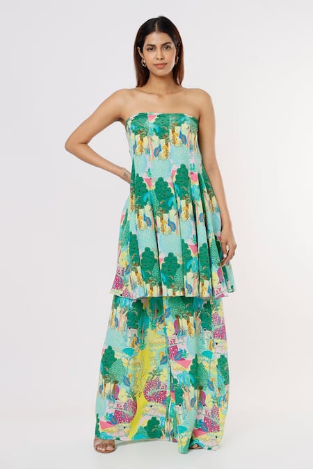 Payal Singhal Kuno Print Kalidar Tunic & Palazzo Set 
