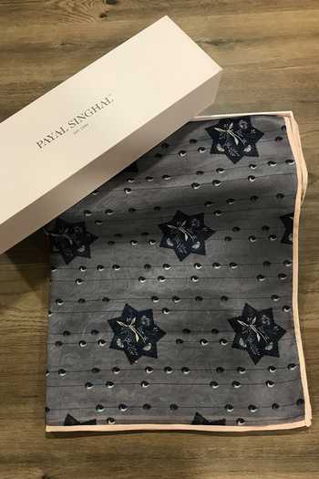 Buy Payal Singhal Accessories Purple Printed Star Scarf at Aza Fashions Buy_Payal Singhal Accessories_Purple Printed Star Scarf_at_Aza_Fashions