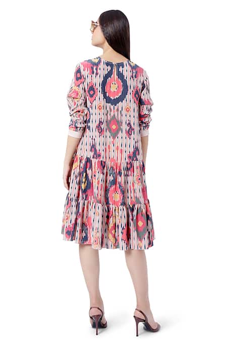 PS Pret By Payal Singhal Ikat Tribe Print Frill Dress 