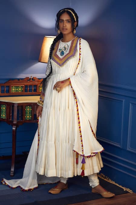 Pratibha Sultania Chanderi Anarkali Set 