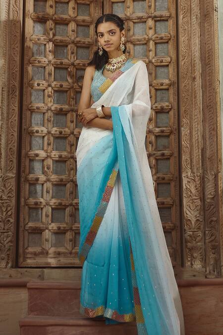 Simran Sky Blue Saree - My Libash