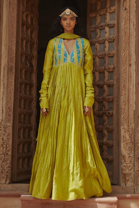 Pratibha Sultania Embroidered Yoke Anarkali With Dupatta 