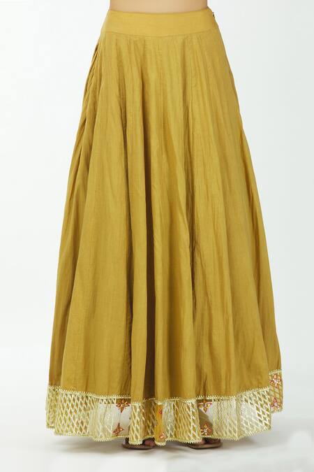 Shop Priyanka Singh Yellow Cotton Round Embroidered Anarkali Lehenga Set Online at Aza Fashions Shop_Priyanka Singh_Yellow Cotton Round Embroidered Anarkali Lehenga Set _Online_at_Aza_Fashions