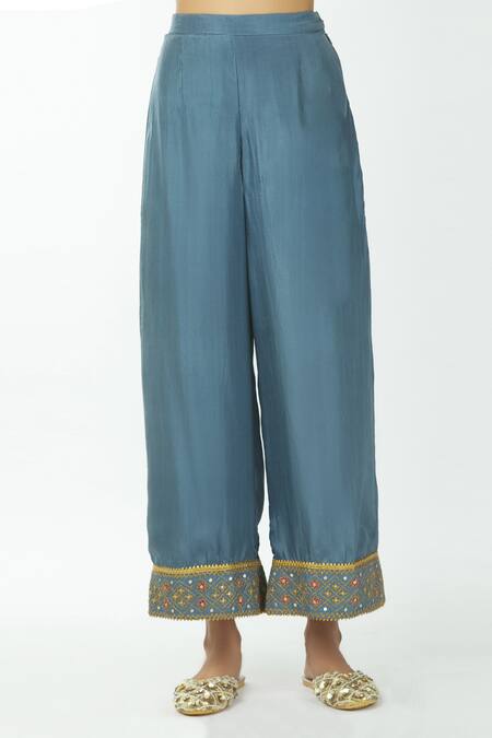 Shop Priyanka Singh Blue Cotton Round Embroidered Anarkali Set Online at Aza Fashions Shop_Priyanka Singh_Blue Cotton Round Embroidered Anarkali Set _Online_at_Aza_Fashions