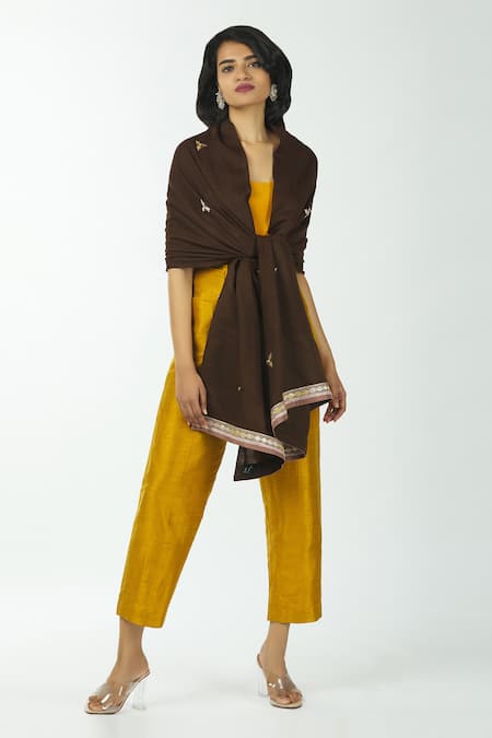 Priyanka Singh Brown Pashmina Shawl