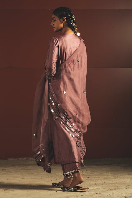 Shop Priyanka Singh Purple Silk Round Embroidered Kurta Set at Aza Fashions Shop_Priyanka Singh_Purple Silk Round Embroidered Kurta Set _at_Aza_Fashions