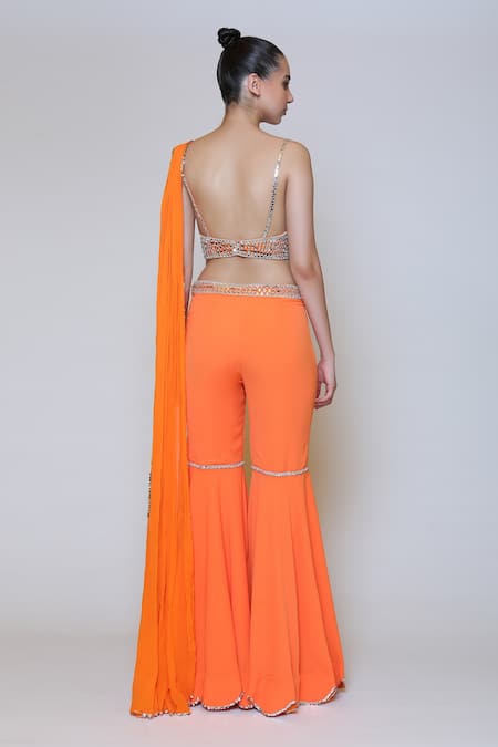 Preeti S Kapoor Georgette Draped Gharara Saree Set 