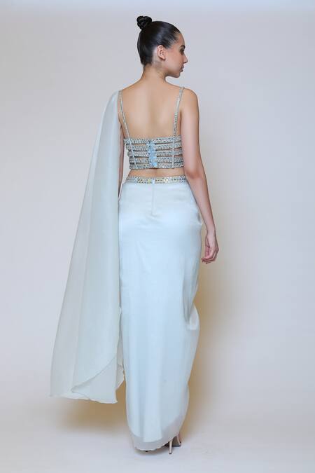 Preeti S Kapoor Georgette Draped Saree Set 