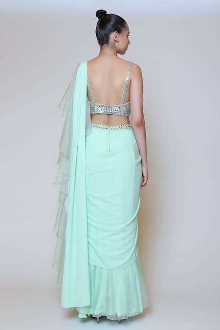 Preeti S Kapoor Georgette Draped Saree Set 