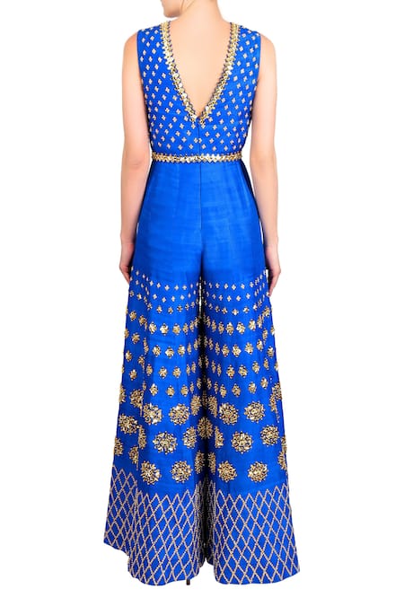 Papa Don't Preach Embroidered Sharara Jumpsuit 