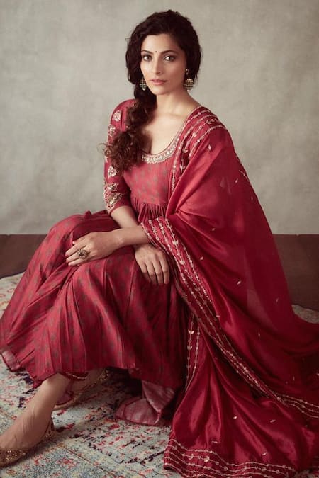Punit Balana Silk Chanderi Anarkali Set 