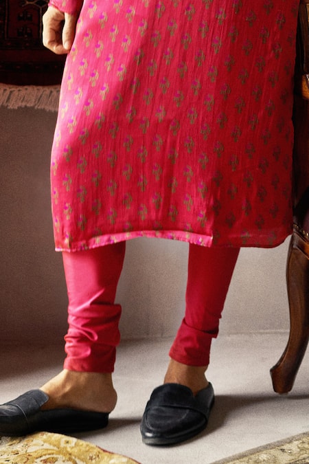 Punit Balana Satin Silk Printed Kurta Set 