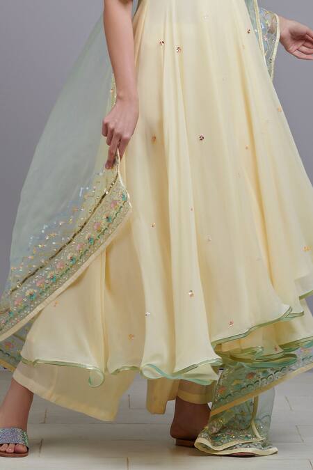 Buy Parul | Vivek Yellow Dupatta- Organza, Kurta- Georgette, Lining- Shantoon, Embellished And Set Online at Aza Fashions Buy_Parul | Vivek_Yellow Dupatta- Organza, Kurta- Georgette, Lining- Shantoon, Embellished And Set _Online_at_Aza_Fashions
