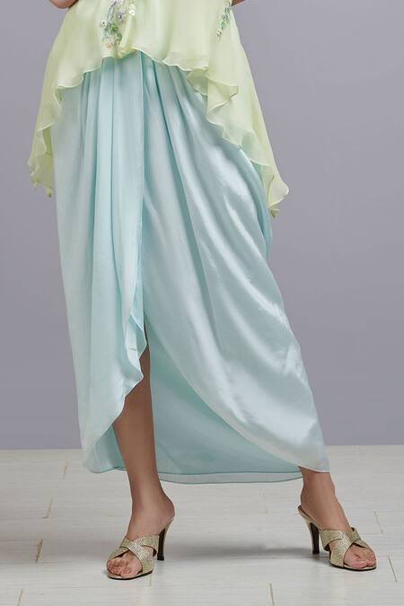 Buy Parul | Vivek Blue Crepe Halter Floral Embellished Top And Skirt Set Online at Aza Fashions Buy_Parul | Vivek_Blue Crepe Halter Floral Embellished Top And Skirt Set _Online_at_Aza_Fashions