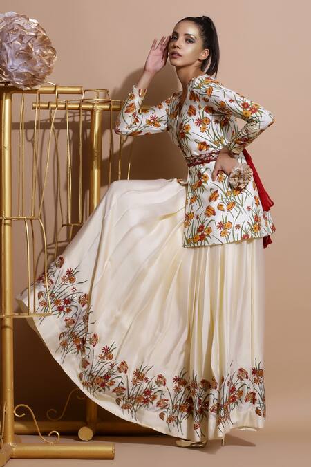 Pallavi Jaipur Chanderi Kurta & Skirt Set 