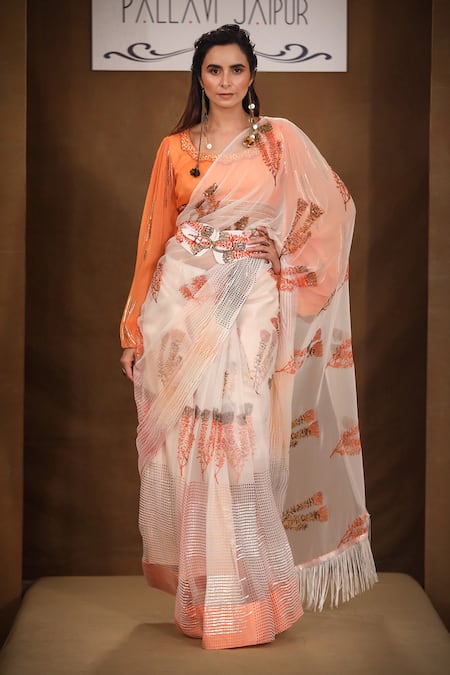 Pallavi Jaipur Printed Saree With Blouse 