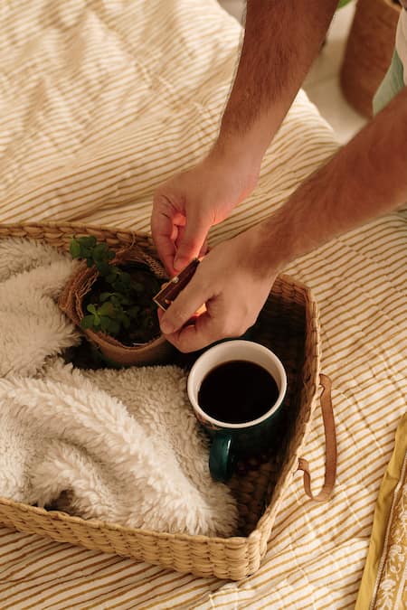 Raamae_Yellow 100% Cotton Hand Block Print Zaal Quilt_Online_at_Aza_Fashions