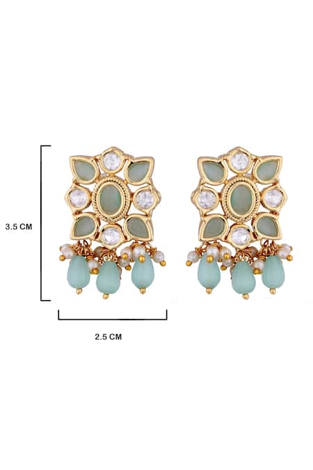 Buy_Anayah Jewellery_Gold Plated Beads, Stones, Zari Beaded Multi-strand Kundan Choker Set_Online_at_Aza_Fashions