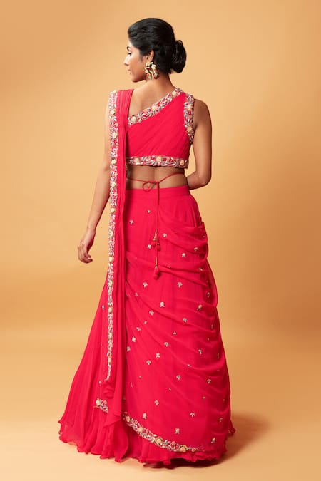 Quench A Thirst Draped Lehenga & Blouse Set 