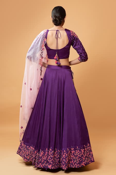 Quench A Thirst Floral Embroidered Lehenga Set 