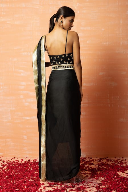 Quench A Thirst Pre-Draped Dhoti Saree With Blouse 