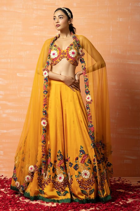 Quench A Thirst Applique Work Lehenga Set 