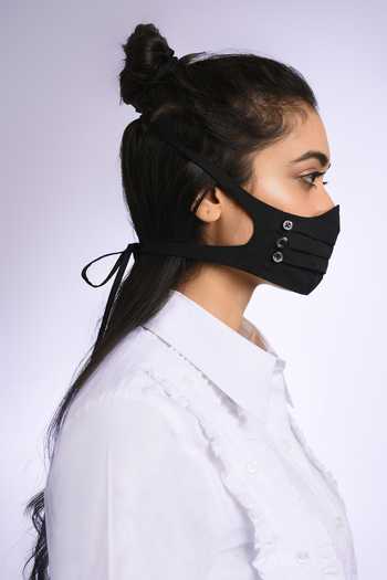QUOD_Black Face Mask_Online_at_Aza_Fashions