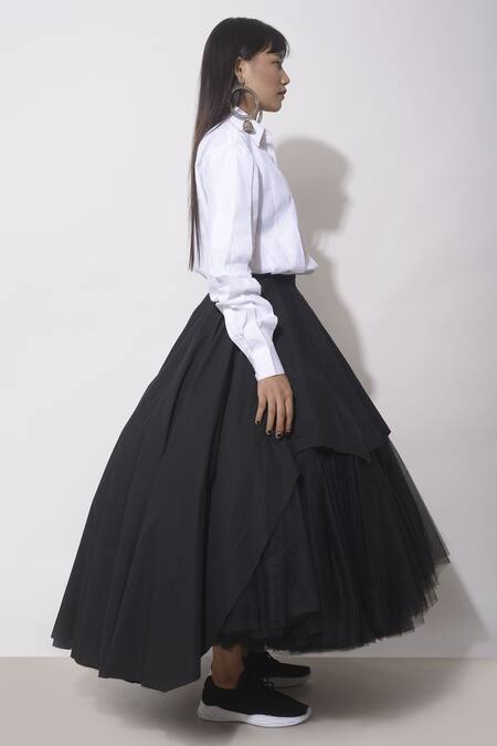 Buy_Quod_Black Cotton Ball Gown Skirt_Online_at_Aza_Fashions