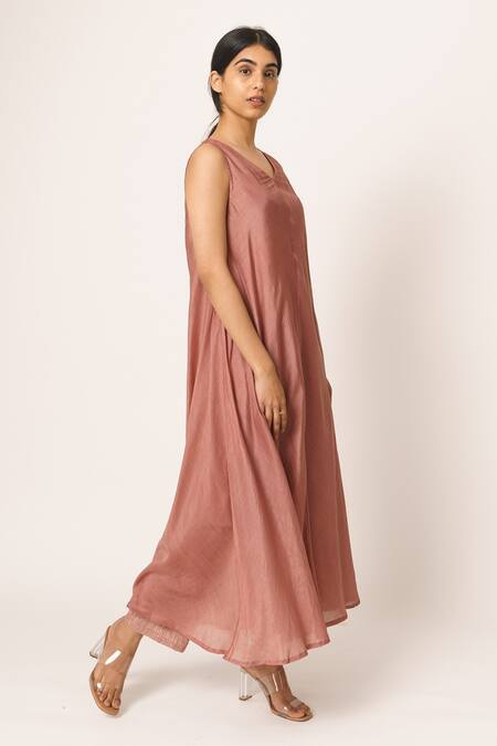 Plain silk maxi on sale dress