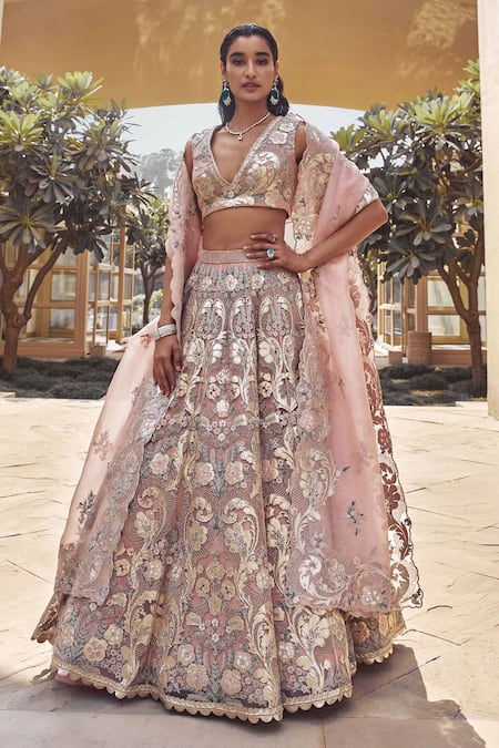 Rashika Sharma Printed Lehenga Set | Pink, Abstract Print, Cotton Silk,  Sweetheart, Sleeveless | Lehenga, Cotton blouses, Cotton silk