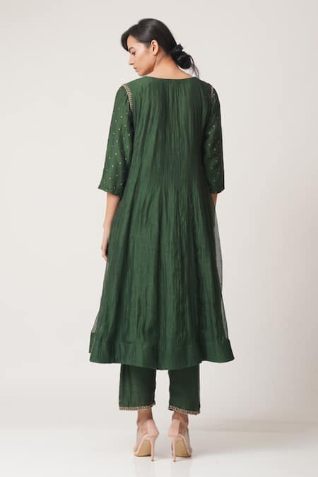 Dot Chanderi Anarkali Set 