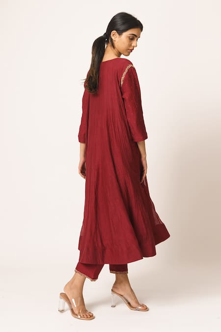 Dot Chanderi Anarkali Set 