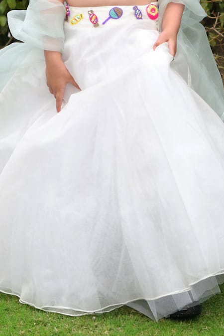 Panchhi By Kanupriya Tibrewala_White Silk Organza, Net Embroidery Lehenga Set _at_Aza_Fashions