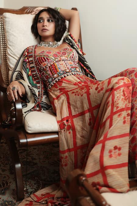 Buy_Aseem Kapoor_Multi Color Front Open Veni Printed Jacket_Online_at_Aza_Fashions