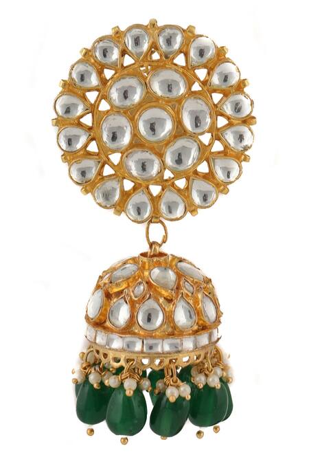 Shop_Riana Jewellery_Gold Plated Pearls, Glitter, Stones Choker Set _Online_at_Aza_Fashions