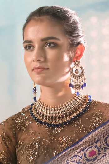 Buy Riana Jewellery Gold Plated Stones, Beads Choker Set Online at Aza Fashions Buy_Riana Jewellery_Gold Plated Stones, Beads Choker Set _Online_at_Aza_Fashions