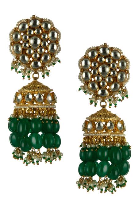 Buy_Riana Jewellery_Gold Plated Beads, Stones Choker Set _Online_at_Aza_Fashions