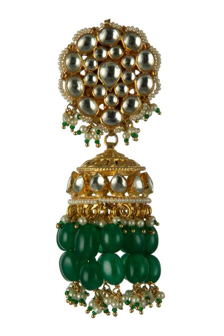 Shop_Riana Jewellery_Gold Plated Beads, Stones Choker Set _Online_at_Aza_Fashions