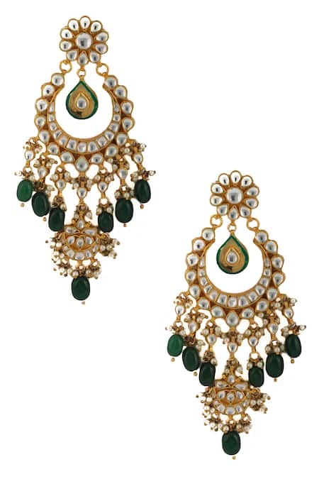 Shop_Riana Jewellery_Gold Plated Pearls Stone Choker Set _Online_at_Aza_Fashions