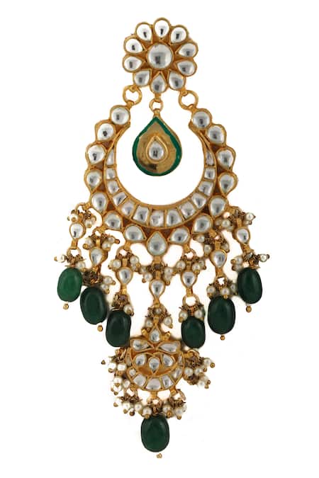 Riana Jewellery_Gold Plated Pearls Stone Choker Set _at_Aza_Fashions